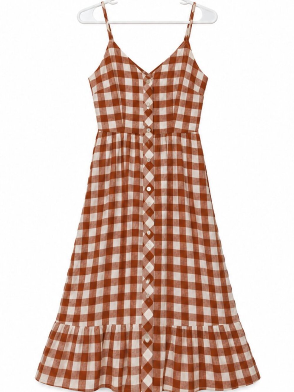 🤎 A New Day Gingham Maxi Dress – Size S